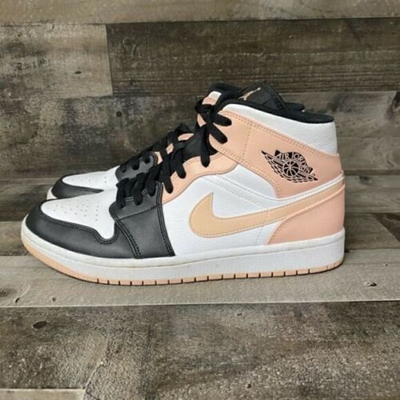 Nike Air Jordan 1 Mid Mens Size 10 2021 Crimson Tint Arctic 554724 133 Used Once - Picture 3 of 7